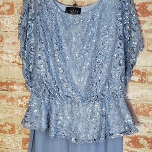 Alex evenings 2 piece Blouse and Flowy Pants